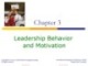 Lecture Leadership: Theory, application, skill development: Chapter 3 - Robert N. Lussier, Christopher F. Achua