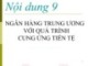 Bài giảng  Kinh tế tiền tệ - Ngân hàng: Nội dung 9 – TS. Nguyễn Thị Thư