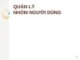 Bài giảng Quản trị và bảo trì hệ thống: Quản lý nhóm người dùng
